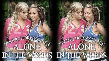 年轻的角质女孩独自在树林里